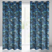 ZATEMŇOVACÍ ZÁVES NA KRÚŽKOCH LAZUR 140X250 CM VZOROVANÁ