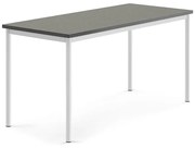 Stôl SONITUS, 1600x700x760 mm, linoleum - tmavošedá, biela