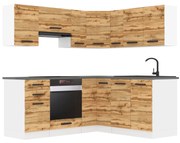 Kuchynská linka Belini Premium Full Version 380 cm dub wotan s pracovnou doskou SARAH