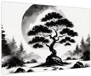 Obraz – Čiernobiela bonsai (90x60 cm)