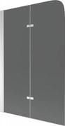 Mexen FELIX, vaňová zástena, 2-krídlová, 100 x 140 cm, šedá, 890-100-002-01-40