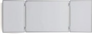 Trojdielna biela tabuľa RITA, 2400x900 mm,