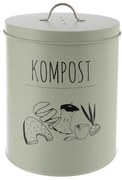 Zeller Present Plechová nádoba na kompost s filtrom, kompostér na bio odpad, GREENISH mätový