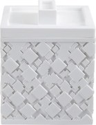 Biely kúpeľňový organizér na vatové tampóny z polyresínu Agda – Spirella