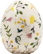 Závesné zelené dekoračné vajíčko so suchými kvetmi - Ø 5*7 cm