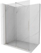 Mexen Velar, sprchová zástena s posuvnými dverami Walk-in 130 x 200 cm, 8mm číre sklo, brúsená oceľ, 871-130-000-03-97