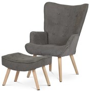 Autronic BONTEC Kreslo ušiak, modrá látka, AK-302 BLUE2 Farba: Hnedá