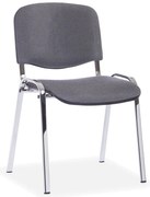 Konferenčná stolička Viva, chrómované nohy, sivá
