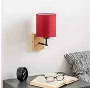 Brilagi - Nástenná lampa NUBILA WOOD 1xE27/25W/230V dub/pompejská červená
