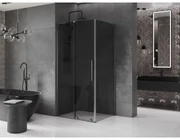 Mexen Velar L, sprchový kút s posuvnými dverami 90 x 70 cm, 8mm šedé sklo, grafit brúsený, 871-090-070-43-66