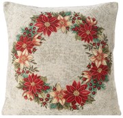 VIANOČNÁ GOBELÍNOVÁ DEKORAČNÁ OBLIEČKA NA VANKÚŠ RIM 45X45 CM VZOROVANÁ