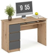 Písací stôl Canley, dub artisan / grafit