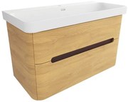 Kúpeľňová skrinka s umývadlom SAT Fusion 97,5x53x45 cm dub medový mat SATFUSION2100DMMW