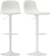 HOMCOM Set 2 Barových Stoličiek Vysoké Kuchynské Stoličky S Nastaviteľnou Výškou 84-104 cm S Operadlom A Opierkou Nôh Čalúnené PU 360° Otáčajúce Pre J