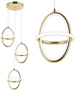 Toolight Toolight, LED závesné svietidlo 3x 20x28cm, 60W, 4000K, 4200lm, G064-3CPR, zlatá lesklá, OSW-08696