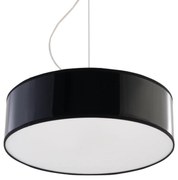 Závesné svietidlo Arena, 1x čierne plastové tienidlo, (biely plast), (fi 35 cm)