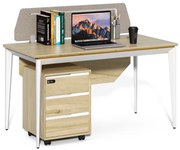 Kancelársky stôl s kontajnerom Houseland Profit Max 01 1407 dub/biely