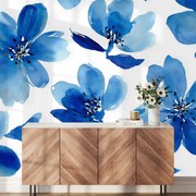 Fototapeta - Modrý maľovaný kvet (147x102 cm)