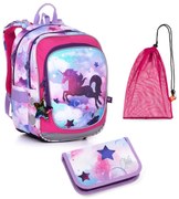 Set pre školáčku ENDY 20002 G SET MEDIUM - školská taška, vrecko na prezuvky, školský peračník