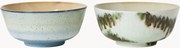 Ručne vyrobené misky's reaktívnou glazúrou 70's, 2 ks