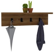 Nástenný vešiak s policou AYLA 14,5x60 cm hnedá