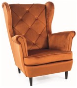 Kreslo Lady Velvet, oranžová / čierna
