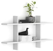 Kancelárska nástenná polica dvojitá SOLID, 1250 x 200 x 700 mm, biela