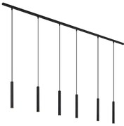 Moderný koľajnicový systém s 6 čiernymi závesnými svetlami 1-fázový - Slimline Keno
