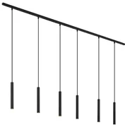 Moderný koľajnicový systém s 6 čiernymi závesnými svetlami 1-fázový - Slimline Keno
