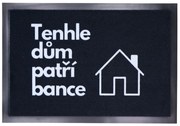 Rohožka Tento dom patrí banke 40x60 cm, 40x60, čierna, Mercury Flooring