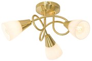 Klasické stropné svietidlo zlaté s opálovým sklom 3-svetlo - Inez