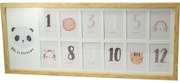 Detský fotorámček Panda, 60 x 25 x 1,8 cm, MDF, 12x 6 x 9 cm