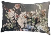 Veľký zamatový vankúš rozkvitnuté kvety 9 - 40*60*15cm