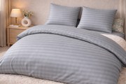 Hotelové posteľné obliečky damašek sivé 200x220/2x70x90 – nekrčivé, zips
