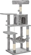 Mačací strom DÁRIUS, 55x45x143cm, bledá šedá SongmicsHome