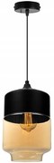 Závesné svietidlo Oslo 1, 1x čierne/medové sklenené tienidlo