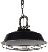Čierne závesné kovové svetlo Milan black - Ø 36*30 cm