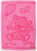 Detský uterák BEBÉ medvedík ružový 30x50 cm