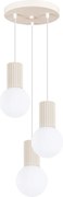 Závesné svietidlo Halo, 3x biele sklenené tienidlo, be, o