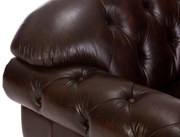 furniture-nabytek.cz - Masívne kreslo Chesterfield Hereford z pravej kože, hnedé – 112×96×94 cm