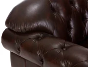 furniture-nabytek.cz - Masívne kreslo Chesterfield Hereford z pravej kože, hnedé – 112×96×94 cm