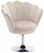 LuxuryForm DESIGN Kreslo FREY VELUR na striebornom tanieri - latte