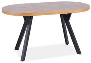 Rozkladací jedálenský stôl 140-272 cm Daphne (dub + čierna) (pre 8 a viac osôb). Vlastná spoľahlivá doprava až k Vám domov. 1050109