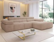 Béžová rohová sedačka Stilio s elektrickým rozložením a funkciou spania