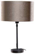Stolová lampa čierna s taupe zamatovým tienidlom 35 cm - Parte