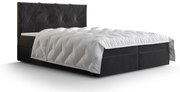 Manželská posteľ  Boxspring 140 cm Athena (čierna) (s matracom a úložným priestorom). Vlastná spoľahlivá doprava až k Vám domov. 1046354