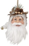 Závesná dekorácia hlava Santa s bielou čiapkou - 10*9*28 cm