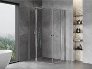 Mexen, Mexen Mist Duo sklápací sprchový kút 75 x 70 cm, priehľadný, chróm - 8A4-075-070-01-00