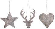 Sada 3 závesných dekorácií Côté Table Christmas Ecorce