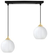 Závesné svietidlo Costa, 2x biele sklenené tienidlo, b/g